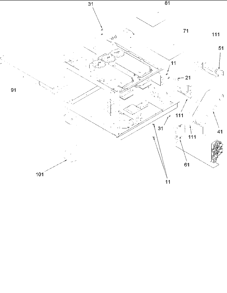 CHASSIS ASSEMBLY PARTS Diagram and Parts List for MC22MP P1198706M Amana Microwave