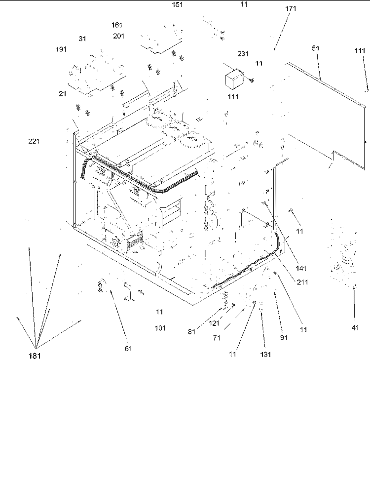 CHASSIS ASSEMBLY PARTS Diagram and Parts List for MC22MP P1198706M Amana Microwave