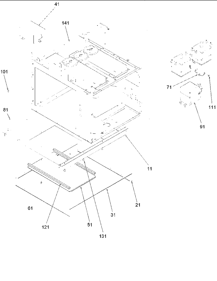 CHASSIS ASSEMBLY PARTS Diagram and Parts List for MC22MP P1198706M Amana Microwave