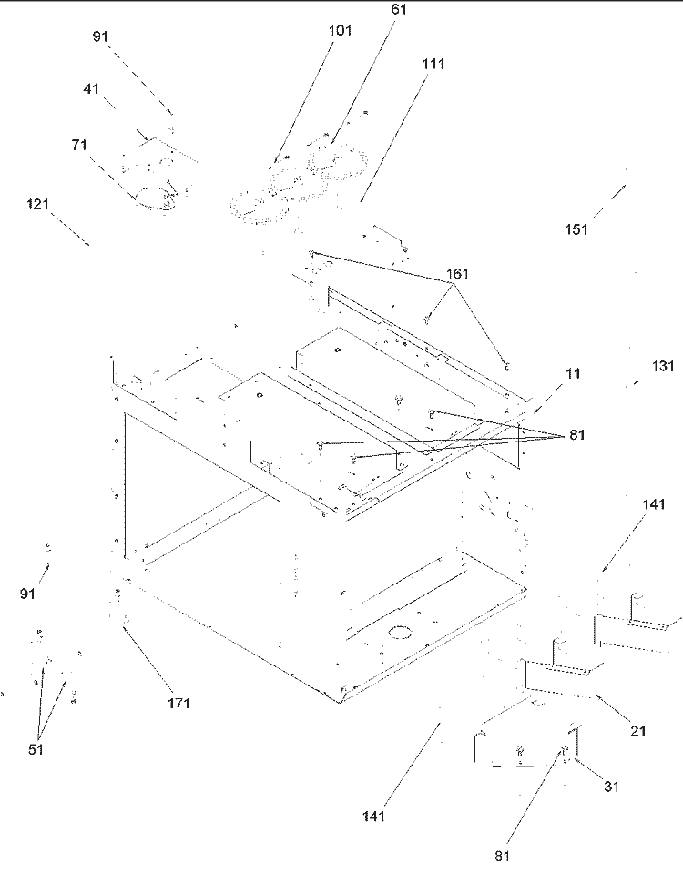 CHASSIS ASSEMBLY PARTS Diagram and Parts List for MC22MP P1198706M Amana Microwave