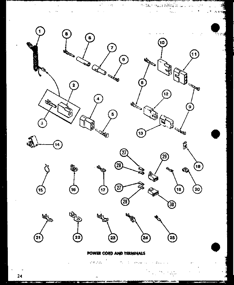 POWER CORD AND TERMINALS Diagram and Parts List for LGD912 P7804820W W Amana Dryer