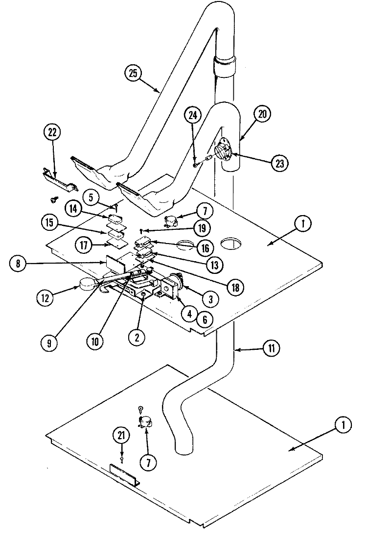 INTERNAL CONTROLS Diagram and Parts List for CWE7000ACB  Maytag Wall Oven