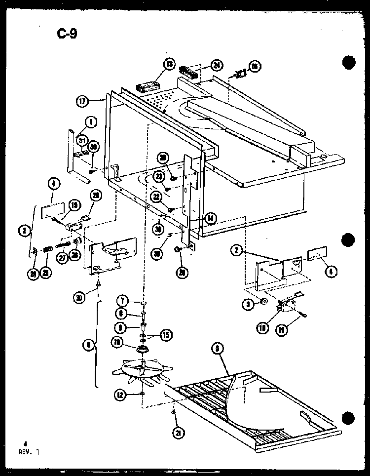Antenna Assembly Diagram and Parts List for RL-3 P75589-4M Amana Microwave