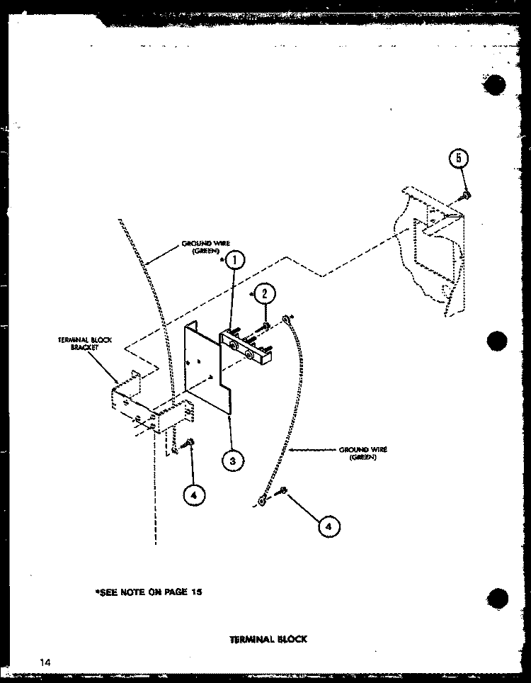 TERMINAL BLOCK Diagram and Parts List for LE3402W P1118303W W Amana Dryer
