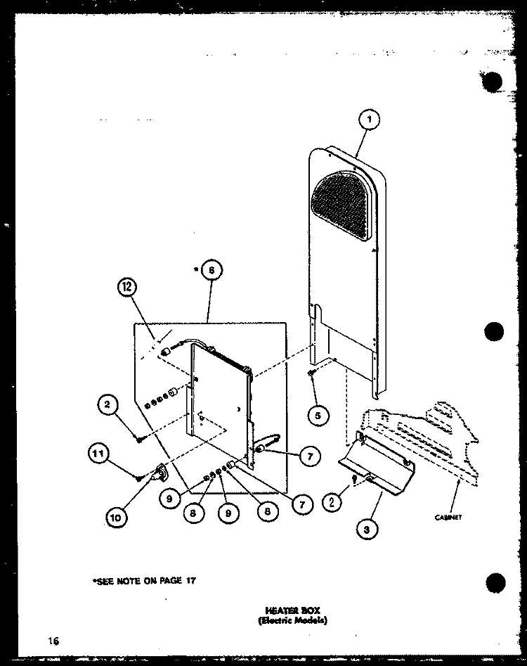 HEATER BOX (ELECTRIC MODELS) Diagram and Parts List for LE3402W P1118303W W Amana Dryer