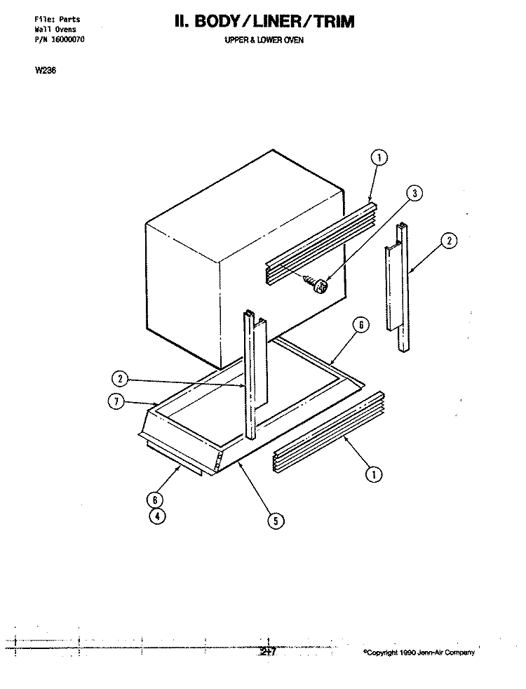 MICROWAVE TRIM Diagram and Parts List for W236  Jenn-Air Microwave Oven Combo