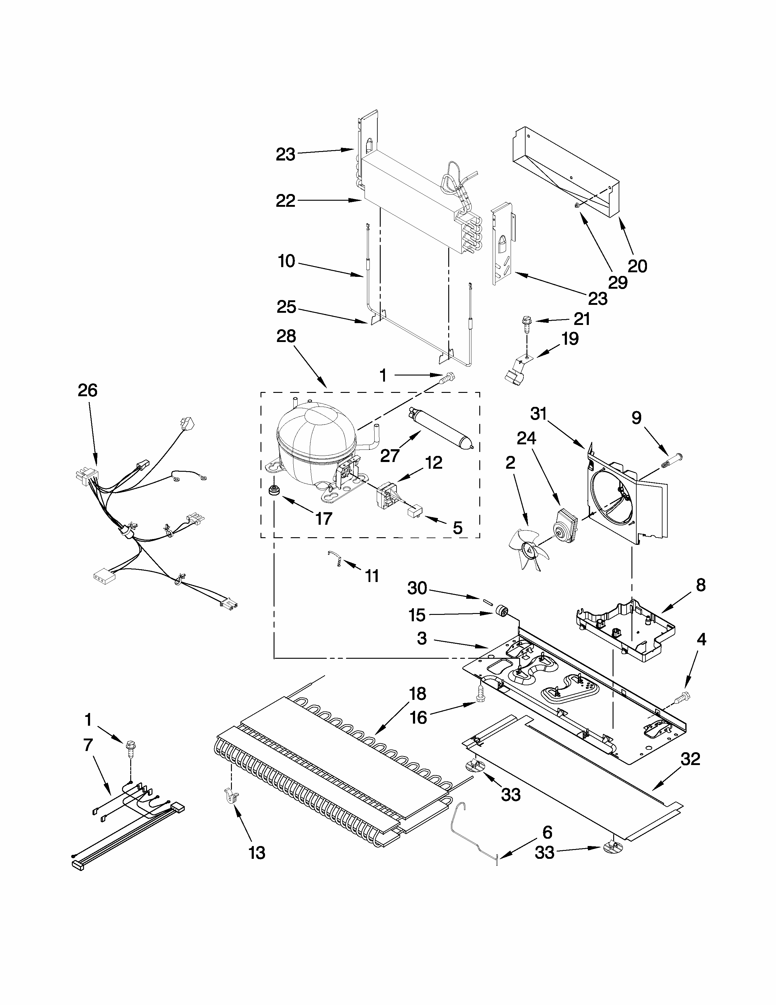 Unit Parts Diagram and Parts List for GB2026LEKS6  Amana Refrigerator