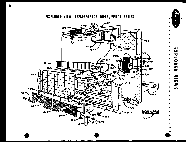 Page 2 Diagram and Parts List for FPR18LB  Amana Refrigerator
