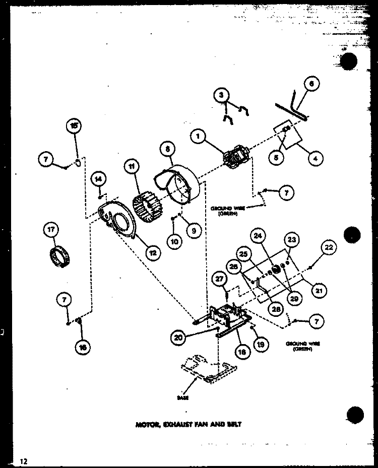 MOTOR Diagram and Parts List for CE9002 P7804829W Amana Dryer
