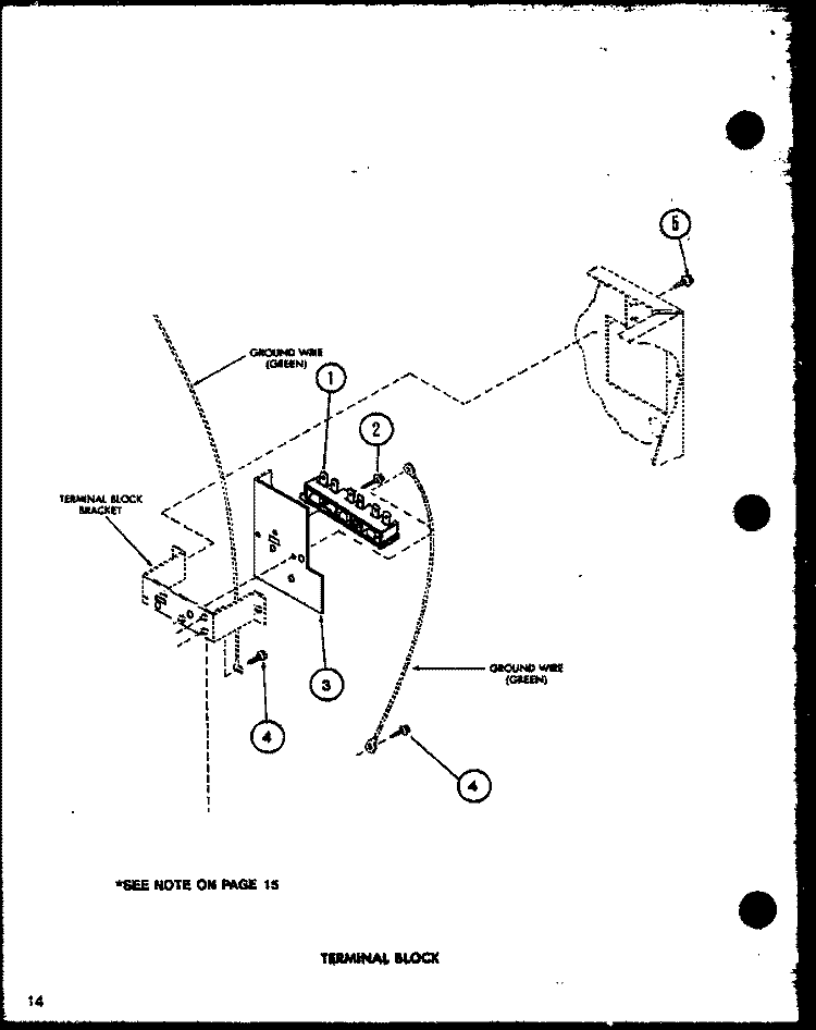 TERMINAL BLOCK Diagram and Parts List for CE9002 P7804829W Amana Dryer