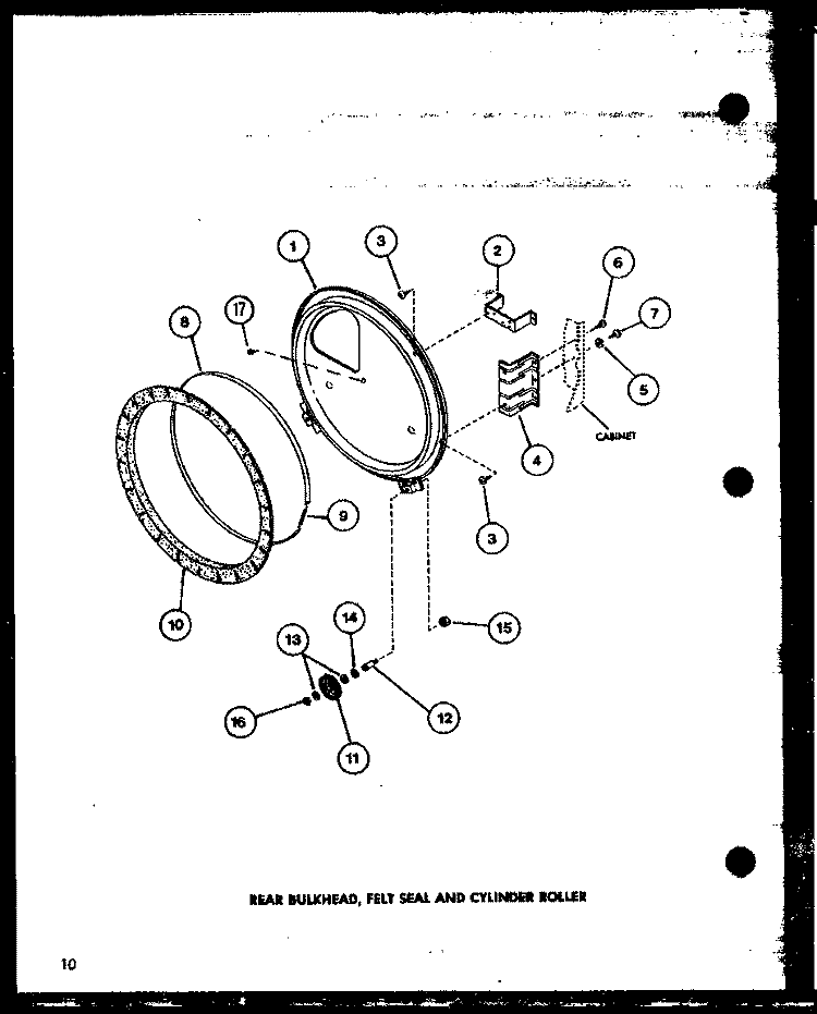 REAR BULKHEAD Diagram and Parts List for CG2412 P7762236W Amana Dryer
