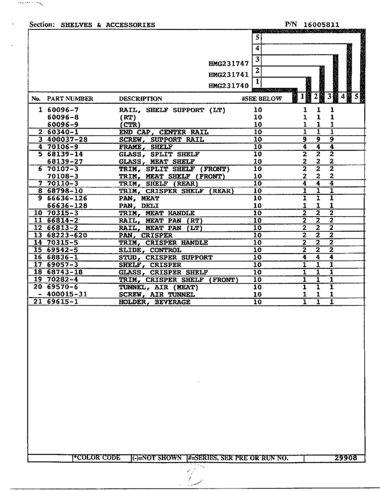 Shelves And Accessories Page 2 Diagram and Parts List for 231740  Admiral Refrigerator