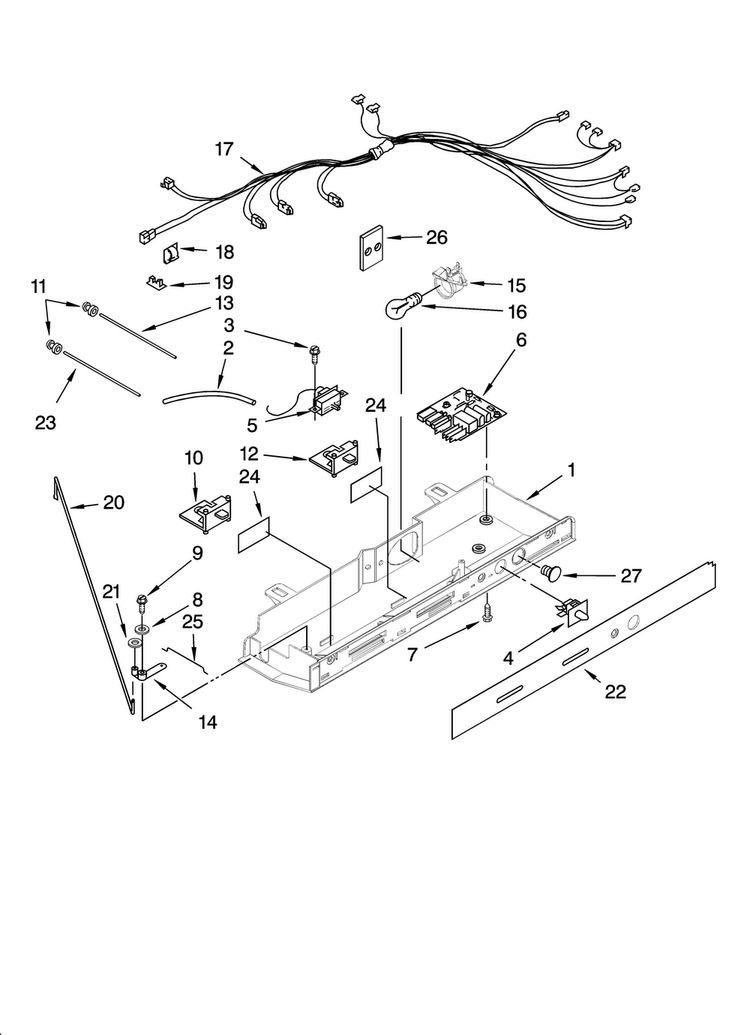Control Parts Diagram and Parts List for MSD2254VEQ00  Maytag Refrigerator