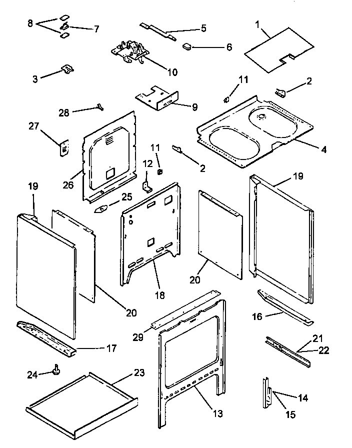Cabinet Diagram and Parts List for CARS637E-P1130656NE  Amana Range