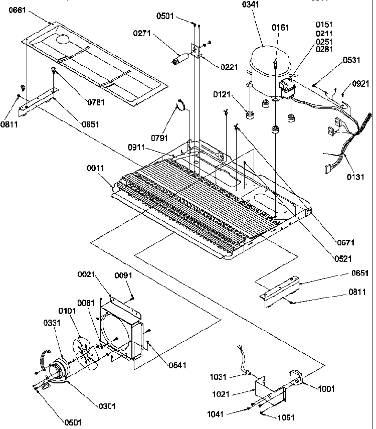 Machine Compartment Diagram and Parts List for SX322S2L-P1313801WL  Amana Refrigerator