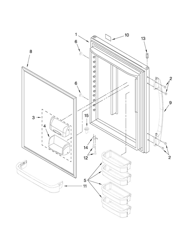 Refrigerator Door Parts Diagram and Parts List for ABB2222FEQ2  Amana Refrigerator