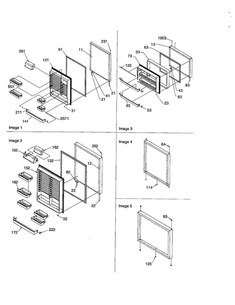 Door Assembly Diagram and Parts List for BCI21VC-P1325005WC  Amana Refrigerator