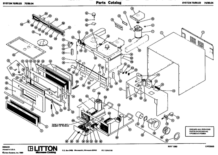 Replacement Parts Diagram and Parts List for 70 8003 Amana Microwave