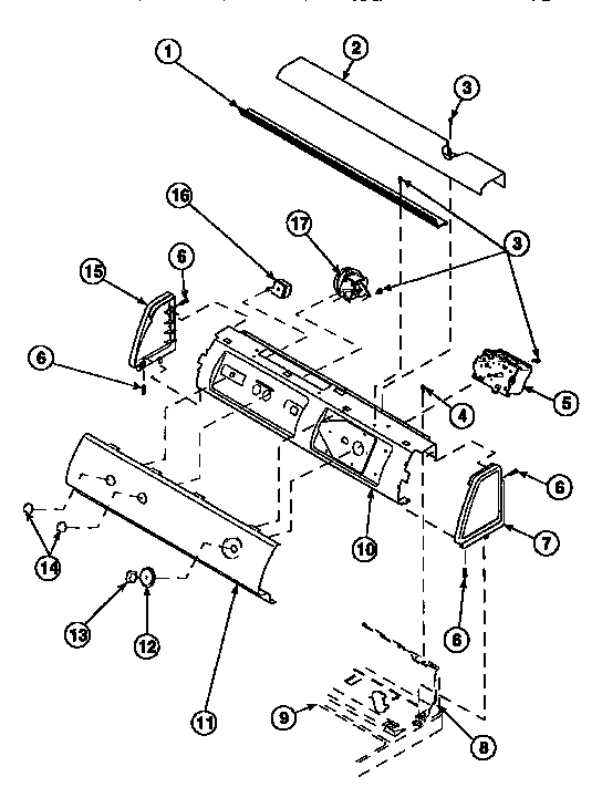 Graphic Panel, Control Mounting Plate And Controls Diagram and Parts List for LW8363W2 PLW8363W2B Amana Washer