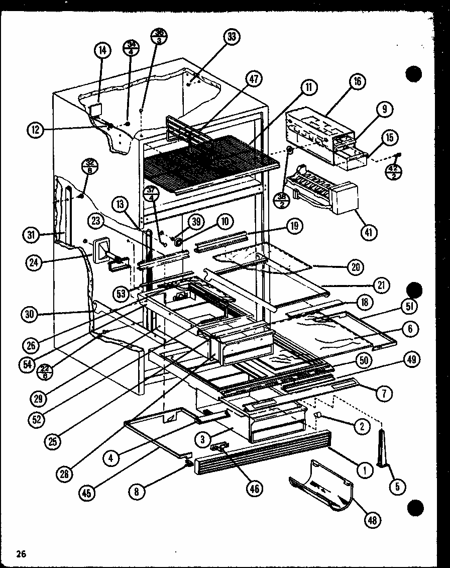 Section 19 Diagram and Parts List for TX18N-P1106212W  Amana Refrigerator
