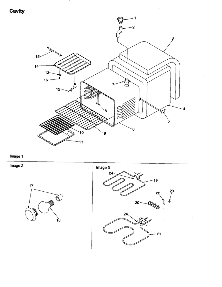 Cavity Diagram and Parts List for ARTS6650E P1143906NE Amana Range