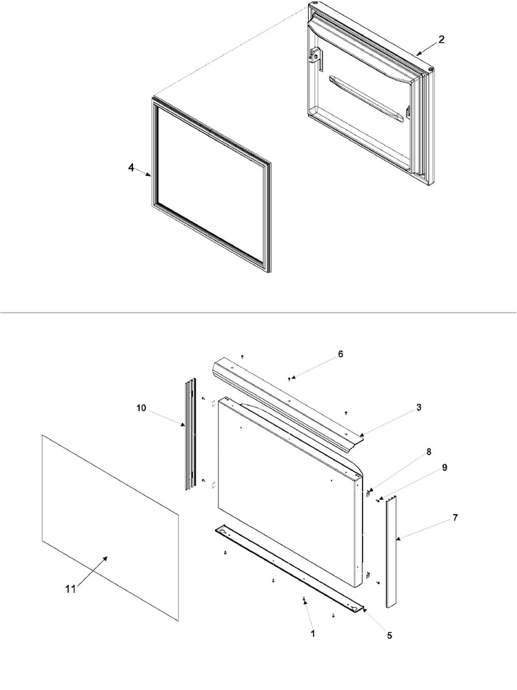 Freezer Door Diagram and Parts List for ARB9059CS0  Amana Refrigerator