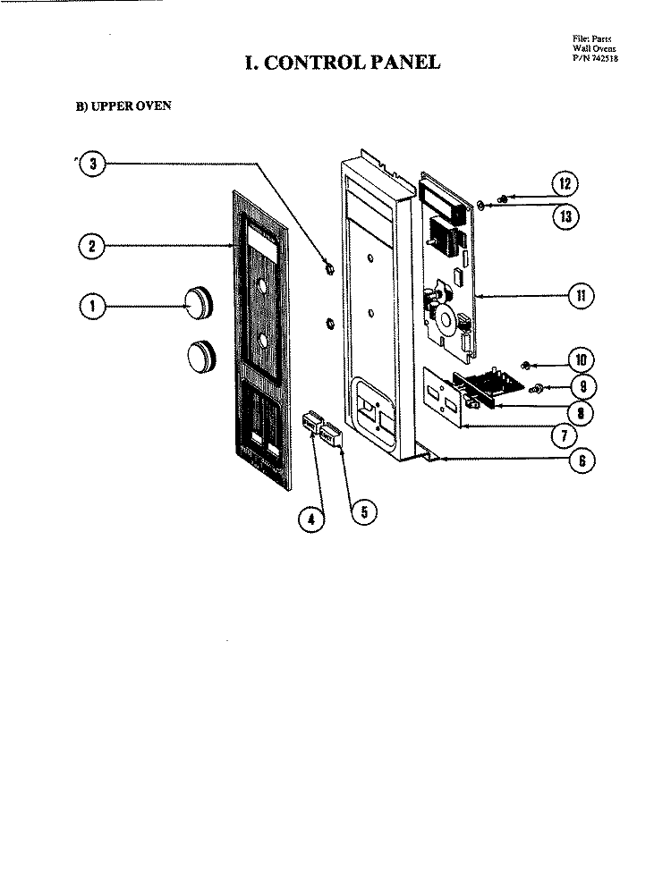 CONTROL PANEL (UPPER) Diagram and Parts List for W204  Jenn-Air Microwave Oven Combo