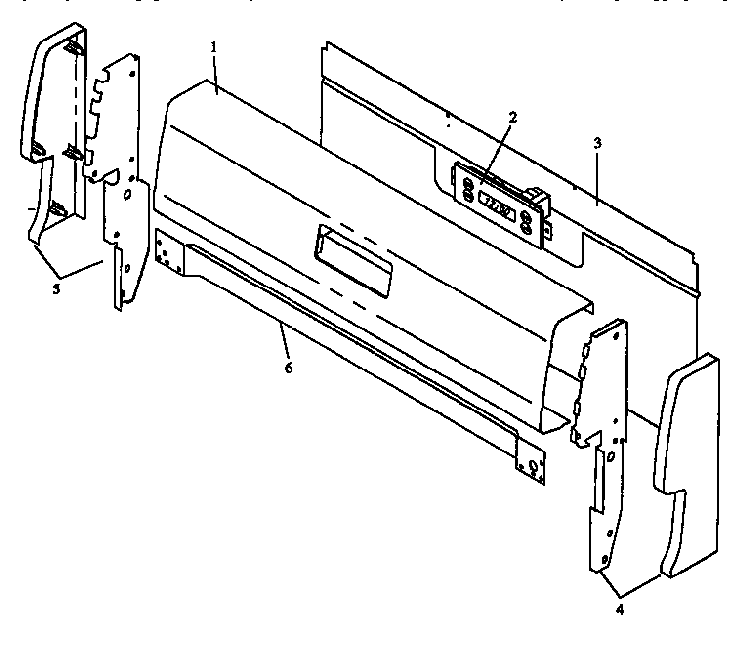 Backguard Assembly Diagram and Parts List for RLN347UL P1142959NL Caloric Range