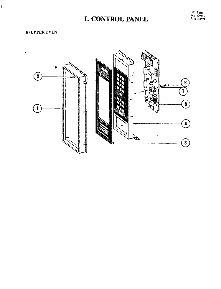 CONTROL PANEL (UPPER) Diagram and Parts List for W224  Jenn-Air Microwave Oven Combo