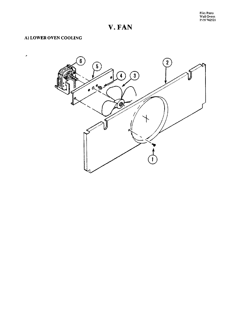 FAN (LOWER) Diagram and Parts List for W224  Jenn-Air Microwave Oven Combo