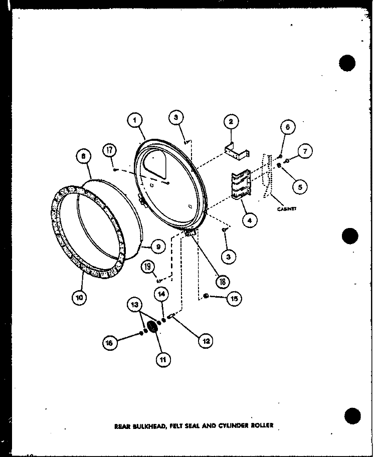 REAR BULKHEAD Diagram and Parts List for CE3402L P1118309W L Amana Dryer