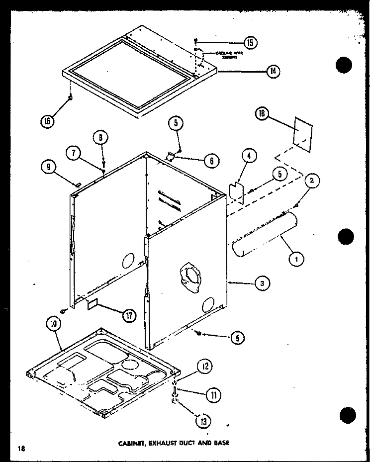 CABINET Diagram and Parts List for CE3402L P1118309W L Amana Dryer