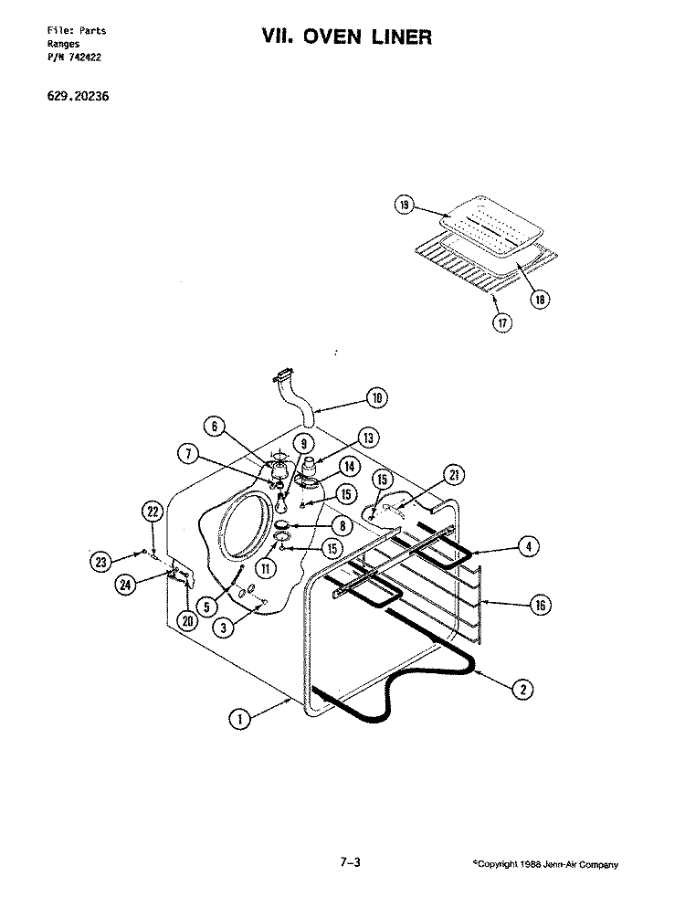 OVEN Diagram and Parts List for 20236  Jenn-Air Range