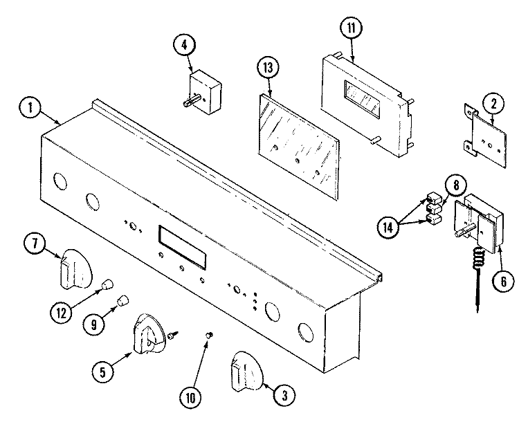 CONTROL PANEL Diagram and Parts List for SVD8310S  Jenn-Air Range