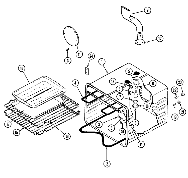 OVEN Diagram and Parts List for SVD8310S  Jenn-Air Range