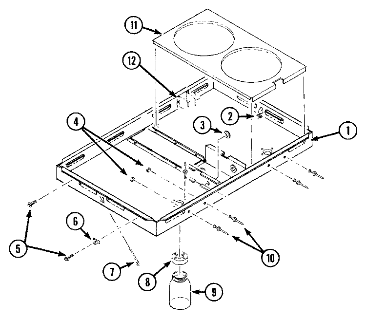 BURNER BOX Diagram and Parts List for C202  Jenn-Air Cooktop