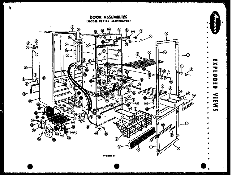 Page 1 Diagram and Parts List for FPR125L  Amana Refrigerator