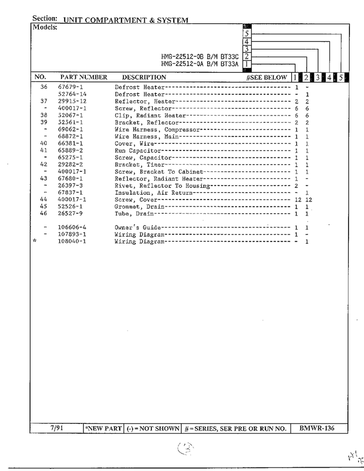 Unit Compartment And System Page 3 Diagram and Parts List for 22512-0B  Admiral Refrigerator