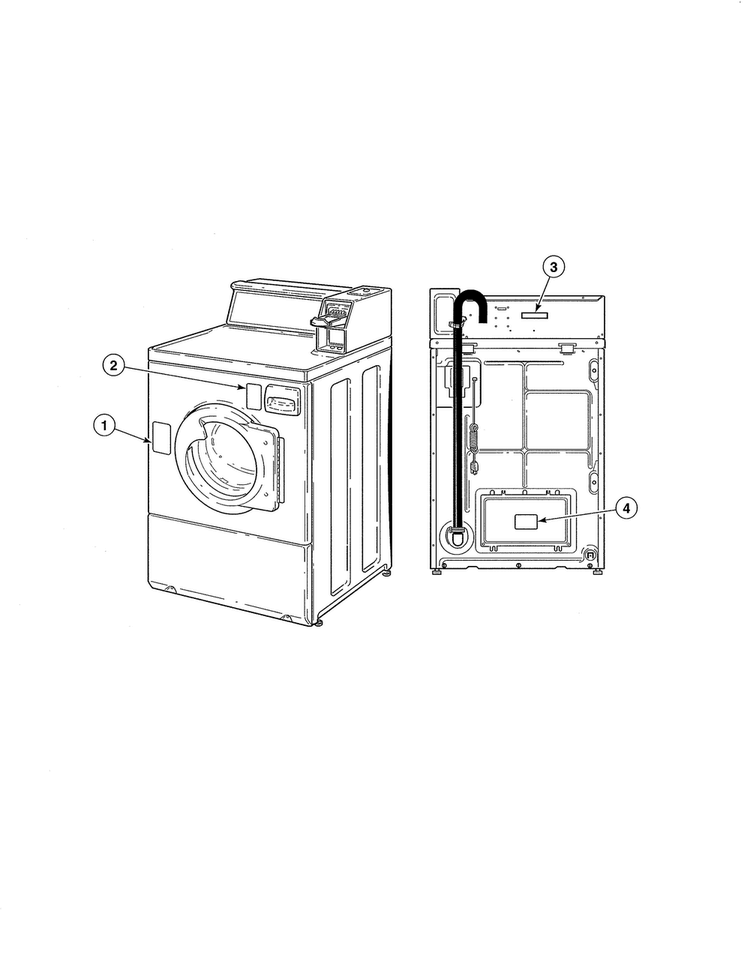 Labels-rear Control Washers Diagram and Parts List for SWF261WH  Speed Queen Washer