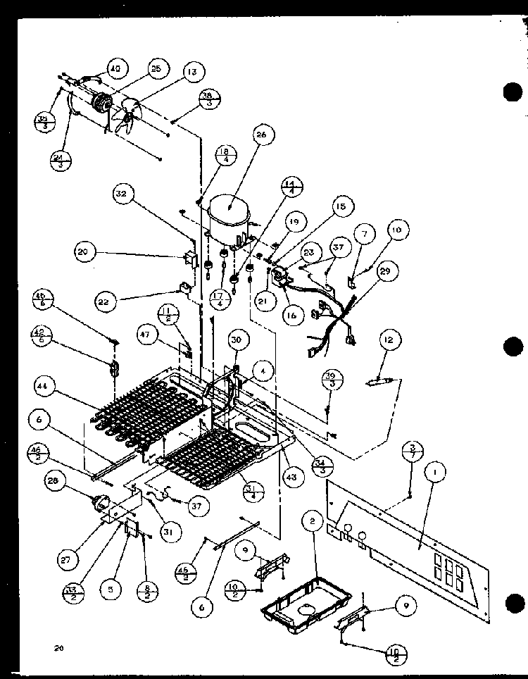 Machine Compartment - Pansonic Compressor Diagram and Parts List for SZ25MP2W-P1154904WW  Amana Refrigerator
