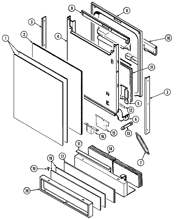 DOOR (DW760S) Diagram and Parts List for DW760S  Jenn-Air Dishwasher