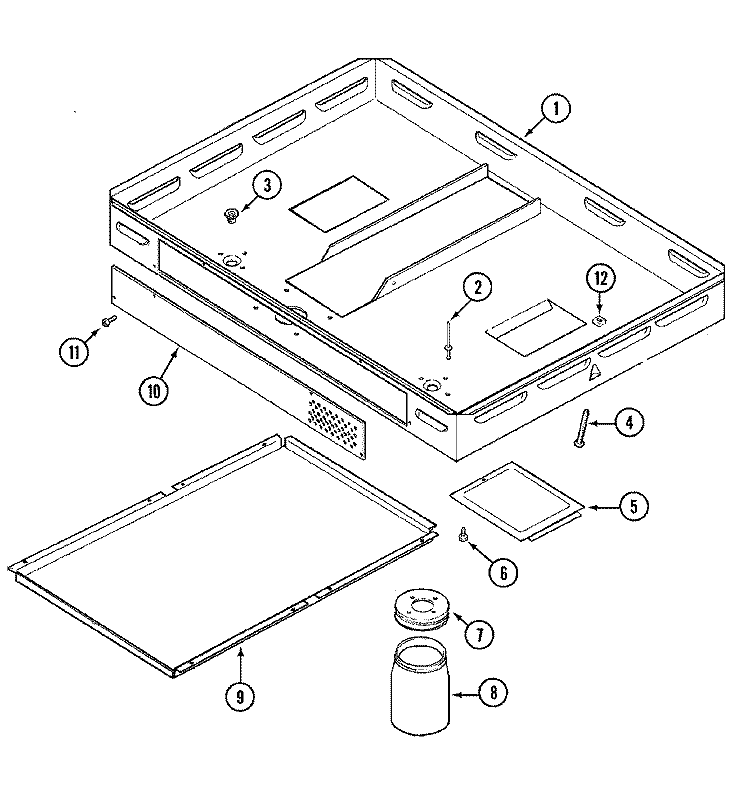 BURNER BOX Diagram and Parts List for CG205W  Jenn-Air Cooktop