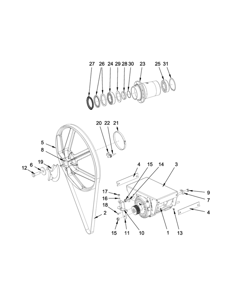 Drive Parts Diagram and Parts List for MXS65PNATS  Maytag Washer