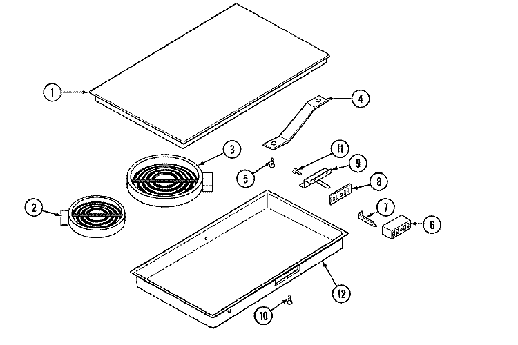 ACCESSORIES (GLASS CARTRIDGE) Diagram and Parts List for AH151W  Jenn-Air Cooktop