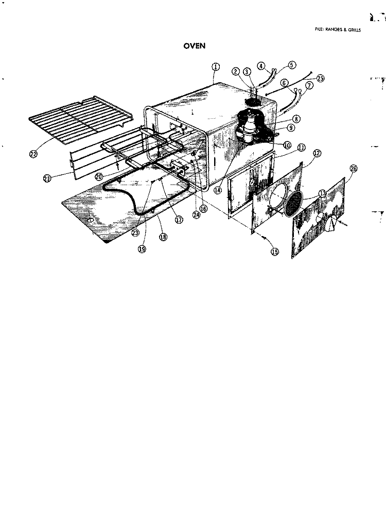 OVEN Diagram and Parts List for 88169  Jenn-Air Range