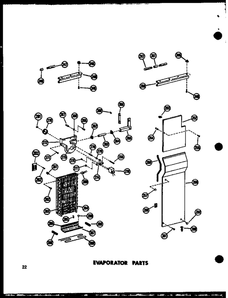 Evaporator Parts Diagram and Parts List for SD19W-C-P60340-23WC  Amana Refrigerator