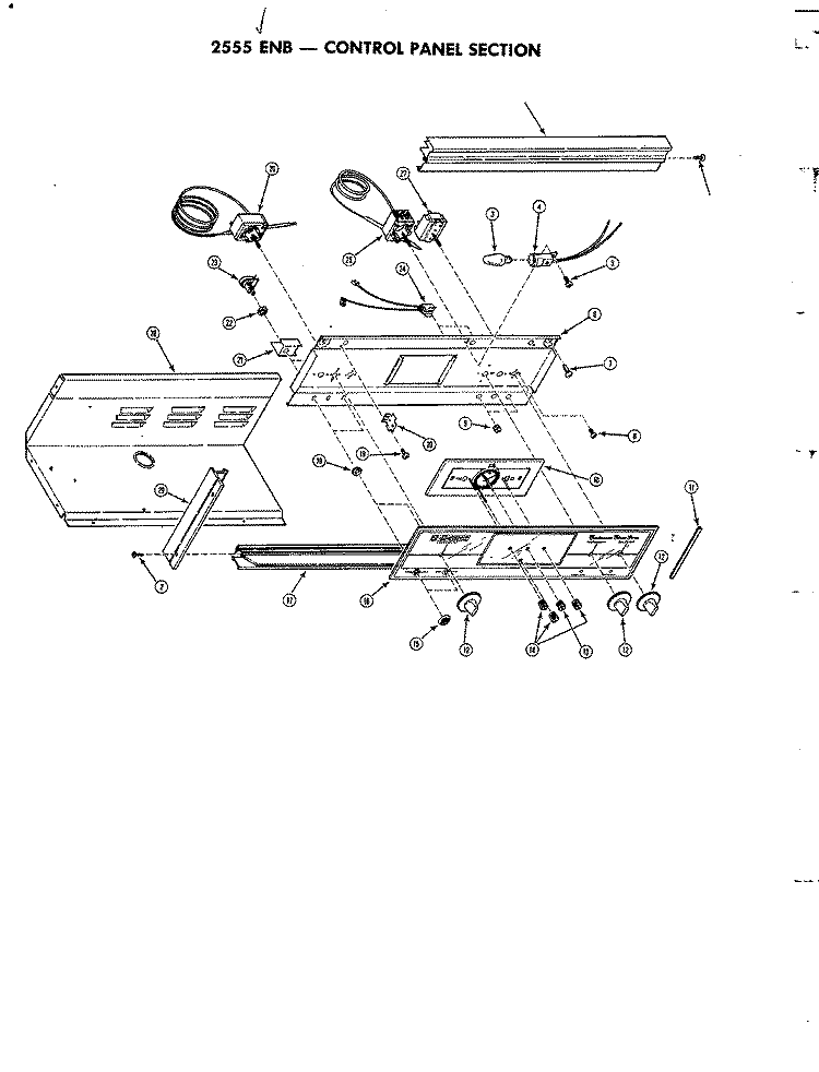 CONTROL PANEL Diagram and Parts List for 2555ENB  Jenn-Air Range