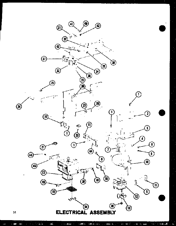 Electrical Assembly Diagram and Parts List for RC-10S P72649-2M Amana Microwave