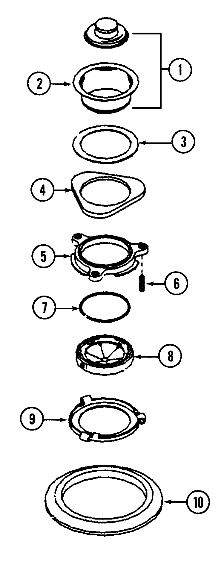 SINK FLANGE Diagram and Parts List for GC75  Jenn-Air Food Waste Disposer