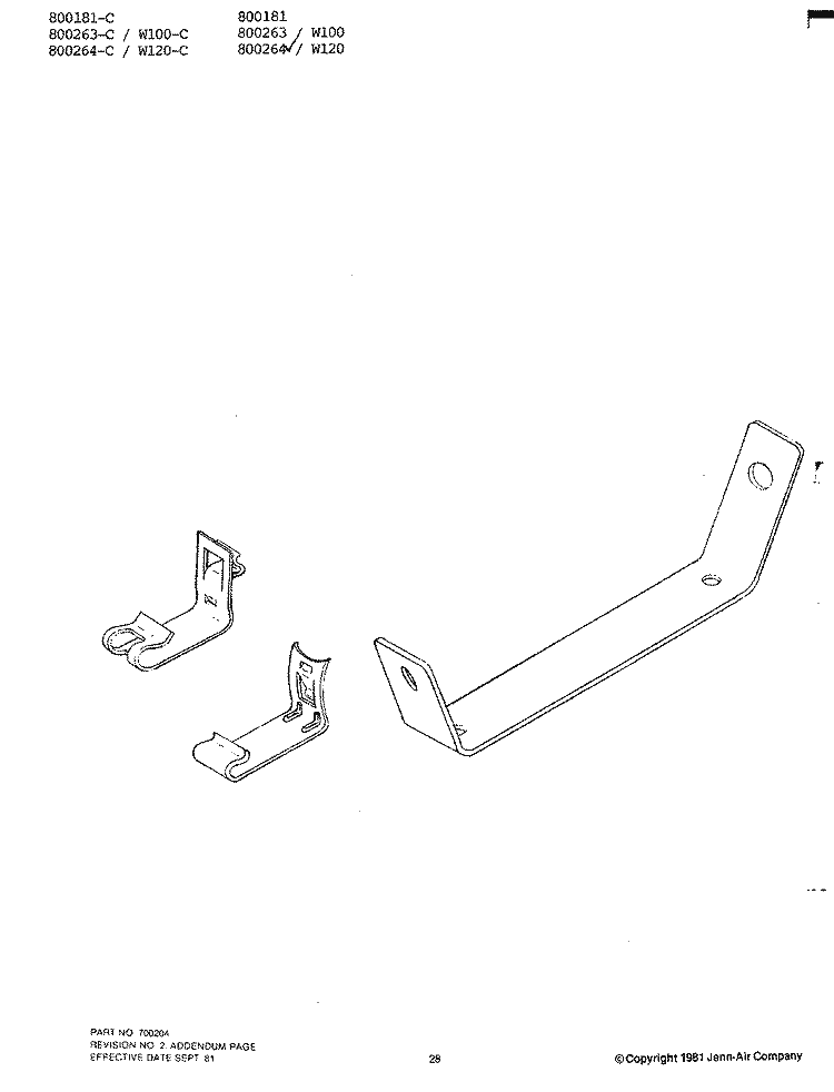 THERMAL BULB CLIP Diagram and Parts List for 800264  Jenn-Air Wall Oven